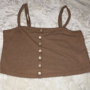 American Eagle Brown Cropped Tank Top